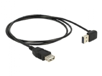 Delock EASY-USB – USB-förlängningskabel – USB (hona) till USB (hane) – USB 2.0 – 1 m – 90° kontakt – svart