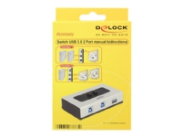 Delock Switch USB 3.0 2 port manual bidirectional – USB-växel – 2 x SuperSpeed USB 3.0 – skrivbordsmodell