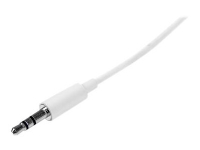 StarTech.com 3m White Slim 3.5mm Stereo Audio Cable – 3.5mm Audio Aux Stereo – Male to Male Headphone Cable – 2x 3.5mm Mini Jack (M) White (MU3MMMSWH) – Ljudkabel – mini-phone stereo 3.5 mm hane till mini-phone stereo 3.5 mm hane – 3 m – vit – för P/N: PEXSOUND7CH