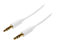 StarTech.com 2m White Slim 3.5mm Stereo Audio Cable - 3.5mm Audio Aux Stereo - Male to Male Headphone Cable - 2x 3.5mm Mini Jack (M) White (MU2MMMSWH) - Lydkabel - mini-phone stereo 3.5 mm hann til mini-phone stereo 3.5 mm hann - 2 m - hvit PC tilbehør - 