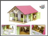 Kids Globe Horse stable Pink with 2 boxes and storage 1:24