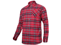 Lahti Pro Plaid Red and Navy Cotton Flannel Shirt Size S (L4180301)