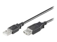 MicroConnect USB 2.0 – USB-förlängningskabel – USB (hona) till USB (hane) – USB 2.0 – 1 m – svart