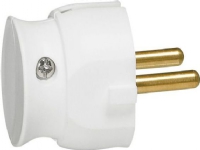 Stikprop Schuko U/J, vinkel, plast, hvid