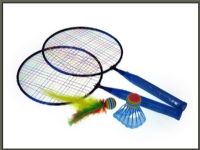 Metal Badminton badminton with dart and ball in the net (720097)