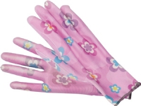 Flo Gummi hagehansker med blomster 10 lys rosa 74131