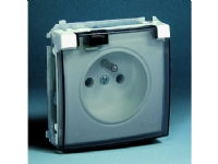 Kontakt-Simon Socket hermetisk enkel BASIC MODUL med/u 16A IP44 hvit - BMGZ1BZ.01/11A