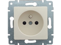 KOS Vena enkel stikkontakt, jording, lukker 16A 250V Cream (510334)