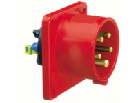 BALS CEE Indtag H6 400V 32A 5 polet rød indbygning flange 75×75 mm Quick-connect® IP44 polyamid