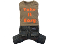 DoggyDolly Jeans set with t-shirt brown M 28-30cm/41-43cm