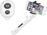 Blun selfie stick Blun selfie stick Bluetooth fjernkontroll stativ hvit/hvit