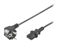 MicroConnect PowerCord – Strömkabel – IEC 60320 C13 till CEE 7/7 (hane) – 50 cm – 90° kontakt – svart