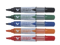 Pilot V Board Master Begreen - Markør - for whiteboard - svart, rød, blå, grønn, oransje - 2.2-5.2 mm - medium (en pakke 5) Skriveredskaper - Markør - Whiteboardmarkør
