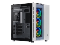 CORSAIR Crystal Series 680X RGB – Tower – utökad ATX – genomskinlig sidopanel (härdat glas) – ingen strömförsörjning (ATX) – vit – USB/ljud