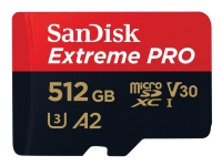 SanDisk Extreme Pro – Flash-minneskort – 512 GB – A2 / Video Class V30 / UHS-I U3 / Class10 – mikroSDXC UHS-I