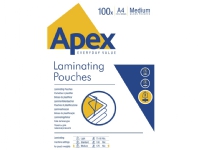 Lamineringslomme Apex A4 125 micron klar – (100 stk.)