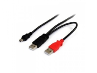 ICIDU USB 2.0 A-Bm Y-Cable 1m 1 m 2 x USB A Mini-USB B USB 2.0 Svart Röd