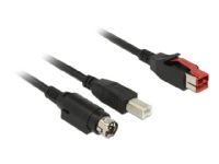 Delock – USB-kabel med egen strömförsörjning – USB PlusPower (24 V) (hane) till USB typ B Ström mini-DiN (hane) – 24 V – 3 m – svart