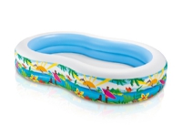 Intex 56490, Oppblåsbart basseng, 700 l, Oval, 3 år, Vinyl, Blå, Flerfarget