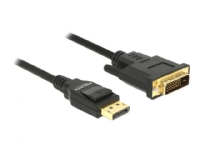 Delock – Adapterkabel – enkel länk – DisplayPort (hane) till DVI-D (hane) – DisplayPort 1.2a – 3 m – passiv – svart