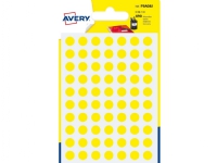 Runde etiketter Avery PSA08J Ø 8 mm gul pakke a 490 stk.