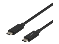 DELTACO USBC-1121M – USB-kabel – USB-C (hane) till USB-C (hane) – USB 3.1 Gen 2 – 50 cm – USB Power Delivery (3A 60W) – svart