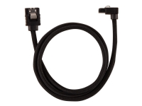 CORSAIR Premium Sleeved - SATA-kabel - Serial ATA 150/300/600 - SATA (hann) rett, låst til SATA (hann) høyrevinklet - 60 cm - svart (en pakke 2) PC tilbehør - Kabler og adaptere - Datakabler