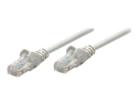Intellinet Network Patch Cable, Cat6, 0.25m, Grey, CCA, U/UTP, PVC, RJ45, Gold Plated Contacts, Snagless, Booted, Lifetime Warranty, Polybag - Nettverkskabel - RJ-45 (hann) til RJ-45 (hann) - 25 cm - UTP - CAT 6 - formstøpt, uten hindringer - grå PC tilbe