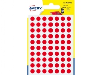 Avery PSA08R, Rød, Sirkel, Permanent, Universell, Papir, 8 mm Skrivere & Scannere - Papir