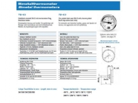 Csslr Plus termometer TB-63, ½ x 100mm bagudvendt tilsl. Ø66X100MM 0-120° Klasse 2. Type TB Diverse rørleggerarbeid
