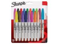 Sharpie Fine, 18 stykker, Flerfarget, Fin tupp, Grå, Flerfarget, Rund, Fint