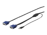 StarTech.com 6 ft. (1.8 m) USB KVM Cable for StarTech.com Rackmount Consoles – VGA and USB KVM Console Cable (RKCONSUV6) – Video/USB-kabel – mini-VGA (hane) till USB HD-15 (VGA) (hane) – 1.8 m – för P/N: RKCONS1701 RKCONS1708K RKCONS1716K RKCONS17HD RKCONS1908K RKCONS1916K