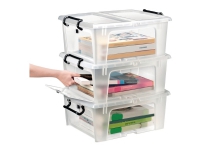 Opbevaringskasse Strata 20 ltr. plast, transparent, 1 Box. Arkivering - Arkiv bokser / Mapper - Oppbevaringsbokser