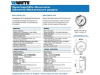 Csslr Plus glycerinfyldt manometer Ø100 x ½ lodret tilslutning, RF stål. Type MG1-INOX 100. Klasse 1,6 Rørlegger artikler - Oppvarming - Radiatorer