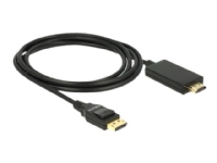 Delock – Adapterkabel – DisplayPort hane till HDMI hane – 2 m – trippelskärmad partvinnad – svart – passiv