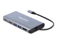 Delock - Ekstern videoadapter - USB-C 3.1 Gen 1 - HDMI, DisplayPort, RJ-45, USB 3.0 - grå - løsvekt PC-Komponenter - Skjermkort & Tilbehør - USB skjermkort