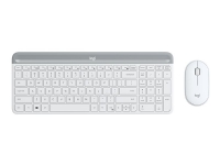 Logitech Slim Wireless Combo MK470 – Sats med tangentbord och mus – trådlös – 2.4 GHz – Nordisk – offwhite