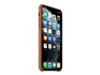 Apple - Baksidedeksel for mobiltelefon - lær, maskinert aluminium - salbrun - for iPhone 11 Pro Max