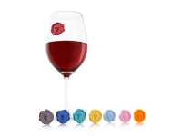 Bilde av Vacu Vin Glass Markers - Classic, Stettglass, Blå, Brun, Marine, Turkis, Plastikk, 8 Stykker