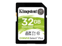 Kingston Canvas Select Plus – Flash-minneskort – 32 GB – Video Class V10 / UHS-I U1 / Class10 – SDHC UHS-I