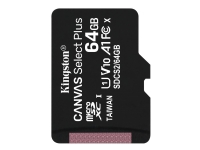 Kingston Canvas Select Plus – Flash-minneskort – 64 GB – A1 / Video Class V10 / UHS Class 1 / Class10 – mikroSDXC UHS-I