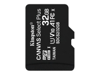 Kingston Canvas Select Plus - Flash-minneskort - 32 GB - A1 / Video Class V10 / UHS Class 1 / Class10 - microSDHC UHS-I