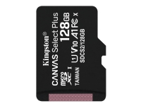 Kingston Canvas Select Plus - Flashminnekort - 128 GB - A1 / Video Class V10 / UHS Class 1 / Class10 - microSDXC UHS-I Tele & GPS - Mobilt tilbehør - Minnekort