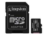 Kingston Canvas Select Plus – Flash-minneskort (microSDXC till SD-adapter inkluderad) – 64 GB – A1 / Video Class V10 / UHS Class 1 / Class10 – mikroSDXC UHS-I (paket om 3)