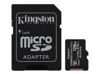 Kingston Canvas Select Plus - Flashminnekort (microSDXC til SD-adapter inkludert) - 128 GB - A1 / Video Class V10 / UHS Class 1 / Class10 - microSDXC UHS-I Tele & GPS - Mobilt tilbehør - Minnekort