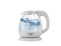 Adler Kettle AD 1283G Standard 1100 W 1 L Plastic/Glass Grey 360° rotational base