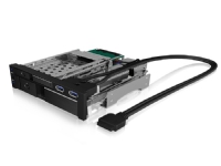 ICY BOX IB-174SSK-U, 13,3 cm (5,25), lagringsstasjon, 2,5/3,5, SATA, SATA II, SATA III, svart, aluminium