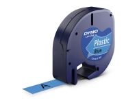 Labeltape DYMO LetraTAG 12mm x 4m blå plasttape Papir & Emballasje - Markering - Etiketter og Teip