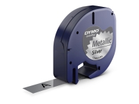 Labeltape DYMO® LetraTAG 12mm x 4m Metallic Silver Papir & Emballasje - Markering - Etiketter og Teip