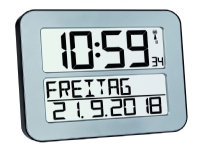 TFA Time Line Max – Väckarklocka – elektronisk – skrivbord väggmonterbar – silver